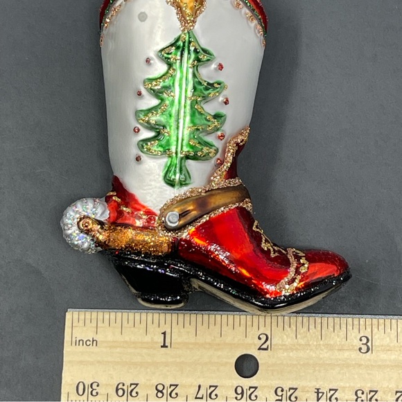 OLD WORLD CHRISTMAS: Cowboy Boot Ornament. With original box - Picture 7 of 7